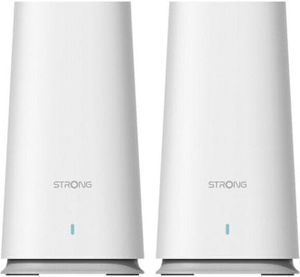 Wi-Fi mesh systém STRONG ATRIA Wi-Fi Mesh Home Kit 2100 router Access Point naozaj rýchly internet Wi-Fi široké pokrytie veľkého priestoru pripojenie viacerých zariadení 4 Gigabit porty LAN jednotka