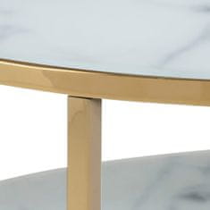 Design Scandinavia Konferenčný stolík Alisma II, 80 cm, biely mramor
