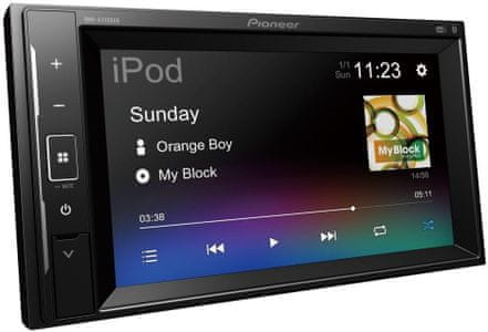 moderné autorádio s dotykovým displejom pioneer DMH-A240dab Bluetooth bez mechaniky skvelý zvuk weblink aux in handsfree