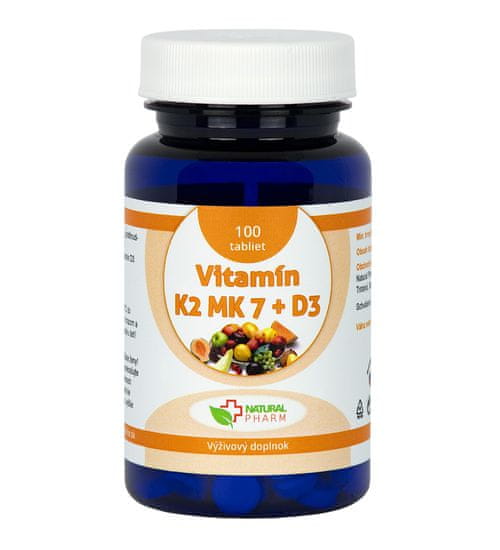 Natural Pharm Vitamín K2 MK-7 + D3 tablety 100 ks