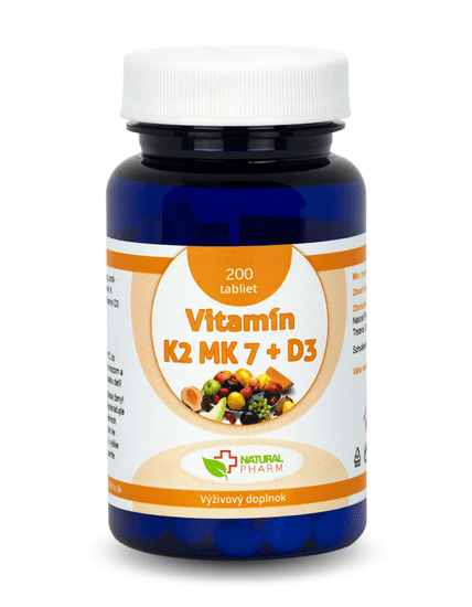 Vitamín K2 MK-7 + D3 tablety 200 ks