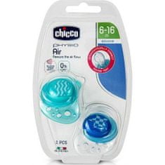 Chicco Cumlík Physio Air silikónové 6-16m chlapec 2 ks