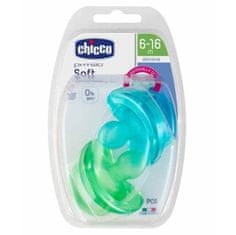 Chicco Cumlík Physio Soft celosilikónové 6-16m chlapec 2 ks