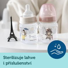 Canpol babies Fľaša so širokým hrdlom Bonjour Paris 120 ml ružová