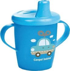 Canpol babies Nevylievací hrnček TOYS – modrý (250 ml)