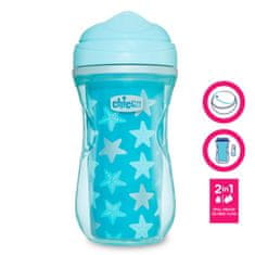 Chicco Hrnček Active termo s tvrdým náustkom 266 ml modrý, hviezdičky 14m+