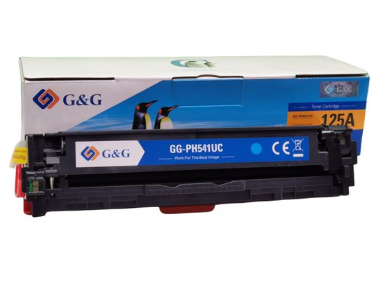 G&G HP CB541A , HP 125A , Premium patentovaný toner, 1400 strán s čipom Azúrová - Cyan