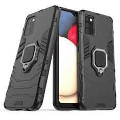 IZMAEL Odolné Puzdro Ring Armor Case pre Samsung Galaxy A02s - Čierna KP10334