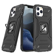 shumee Pancierové puzdro + magnetický držiak iPhone 13 Pro Ring Armor čierny