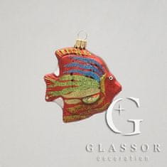 Decor By Glassor Skleněná ryba červená