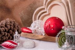 Decor By Glassor Vianočná oliva červená, mráz