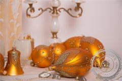 Decor By Glassor Vánoční zvonek zlatý dekor