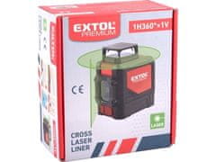 Extol Premium Laserové meradlo (8823307) líniový, krížový samonivelačný, zelený, 1D1V(1H360+1V)