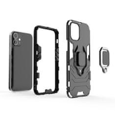 IZMAEL Odolné Puzdro Ring Armor Case pre Apple iPhone 12 Mini - Čierna KP9704