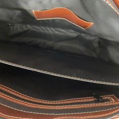 VegaLM Dámska kožená SHOPPER kabelka, ručne tamponovaná a tieňovaná v cigaro farbe