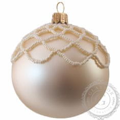Decor By Glassor Vianočná banka krémová koráliky (Veľkosť: 8)