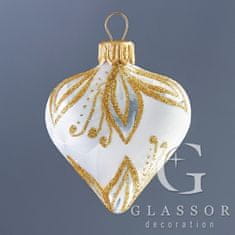Decor By Glassor Sklenené srdiečko so zlatým dekorom (Veľkosť: 6)