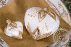 Decor By Glassor Sklenené srdiečko so zlatým dekorom (Veľkosť: 10)