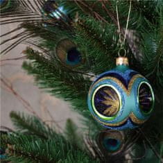 Decor By Glassor Vánoční koule tyrkysová s reflektory (Veľkosť: 8)
