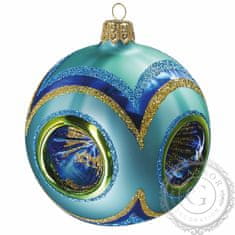 Decor By Glassor Vánoční koule tyrkysová s reflektory (Veľkosť: 6)