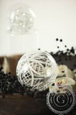 Decor By Glassor Vianočná banka číra s bielou kvetinou (Veľkosť: 12)