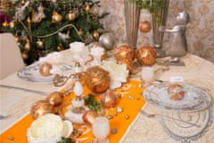 Decor By Glassor Vianočná menovka oranžová s kamienkami