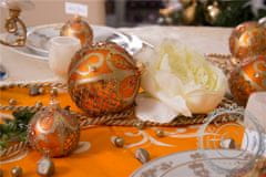 Decor By Glassor Vianočná menovka oranžová s kamienkami