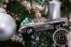 Decor By Glassor Vianočná ozdoba autíčko so stromčekom strieborné