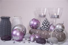 Decor By Glassor Vianočná oliva fialová, lístky