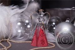 Decor By Glassor Vianočný anjelik červený