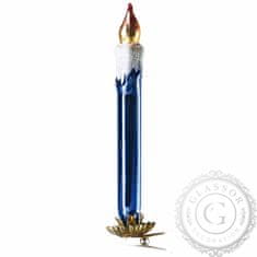 Decor By Glassor Vianočná ozdoba sviečka modrá