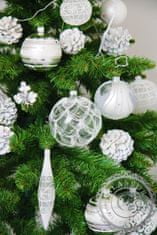 Decor By Glassor Vianočná raketa s bielym dekorom