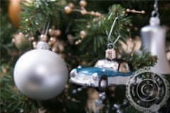 Decor By Glassor Vianočná ozdoba – autíčko modré s darčekmi