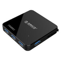 Orico 4 portový USB 3.0 ultra-mini HUB s 20cm skladacím káblom USB 3.0-čierny; C3H4-BK