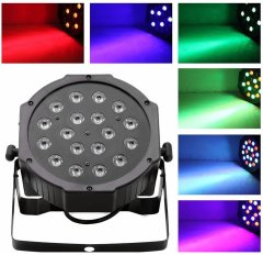 Alum online LED disco DJ svetlo FLAT PAR LIGHT - 18 RGB LED diód