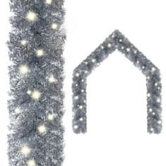 Greatstore Vianočná girlanda s LED svetielkami 5 m strieborná