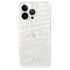 iSaprio Silikónové puzdro - Handwriting 01 - white pre Apple iPhone 13 Pro Max