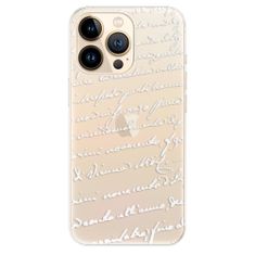 iSaprio Silikónové puzdro - Handwriting 01 - white pre Apple iPhone 13 Pro