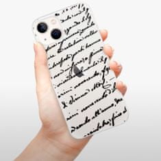 iSaprio Silikónové puzdro - Handwriting 01 - black pre Apple iPhone 13