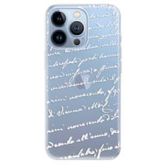 iSaprio Silikónové puzdro - Handwriting 01 - white pre Apple iPhone 13 Pro
