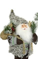 Dům Vánoc Santa šedivý 45 cm