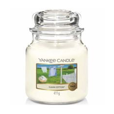 Yankee Candle vonná sviečka Clean Cotton (Čistá bavlna) 411g