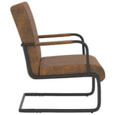Vidaxl Kancelárska stolička s perovou kostrou hnedá látková