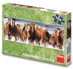 Puzzle panoramic Koně ve vodě 150