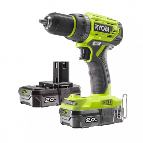 RYOBI R18DD7-220S 18V Bezuhlíkový aku vŕtací skrutkovač (2x2.0Ah)