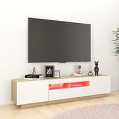 Vidaxl TV skrinka s LED svetlami biela a dub sonoma 180x35x40 cm