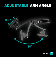 Connect IT InCarz ArmAngle univerzálny magnetický držiak do auta, 4 magnety CMC-5005-CA, čierny