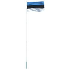 Vidaxl Estónska vlajka a stĺp 4 m hliníkový