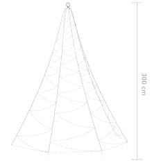Vidaxl Nástenný stromček s háčikom 260 LED biely 3 m exteriér/interiér