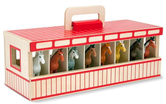 Melissa & Doug Prenosná stajňa s koňmi